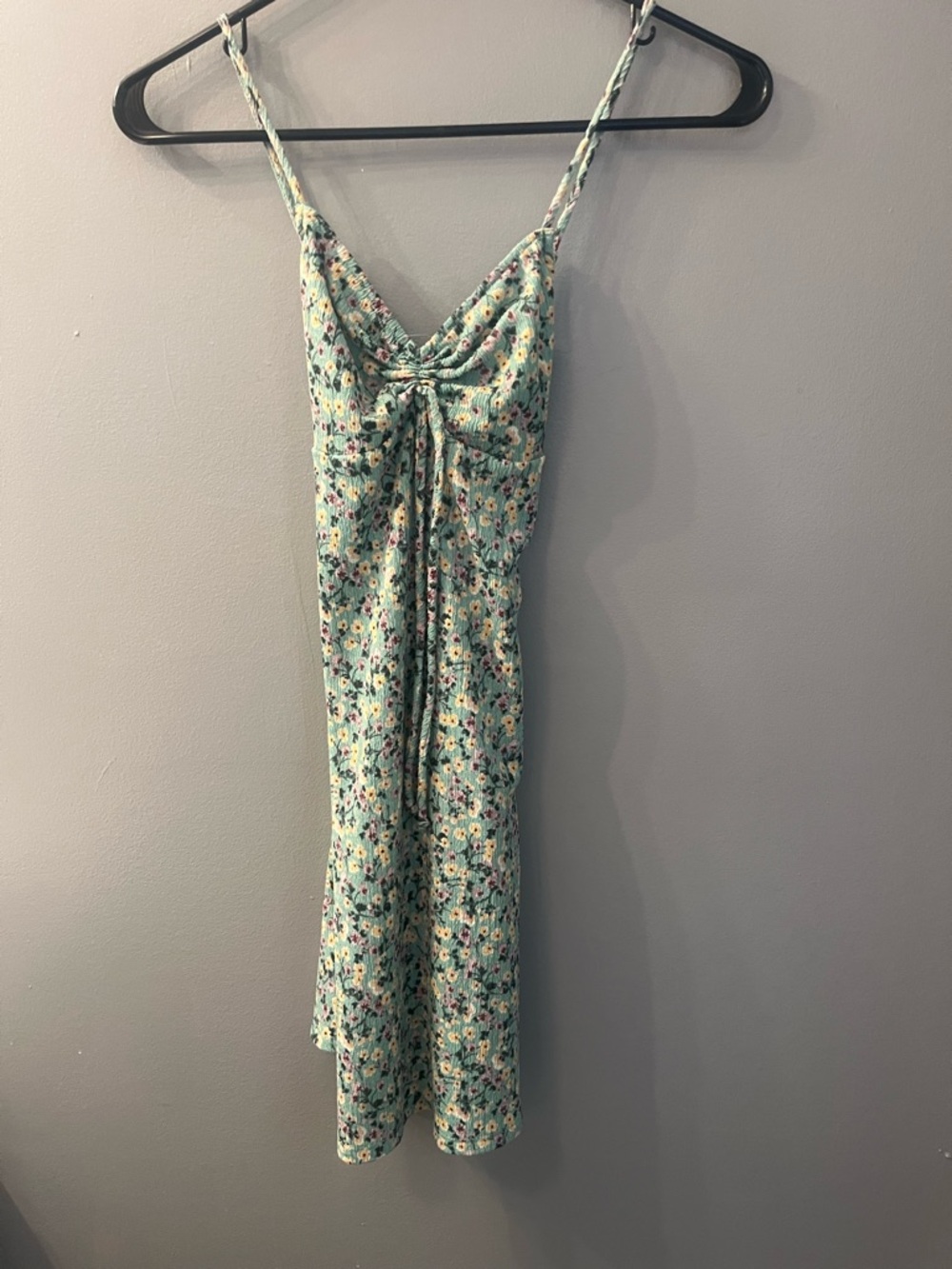 Timing Mint Floral Midi Dress with Tie-Front